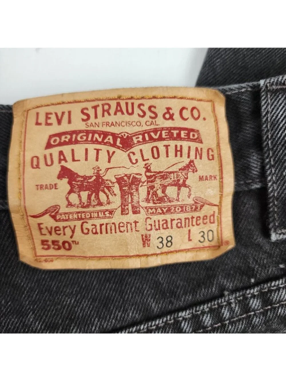 Levis 550 Jeans Mens 38x29 Black Y2K Vintage 90s Baggy Relaxed Fit Denim